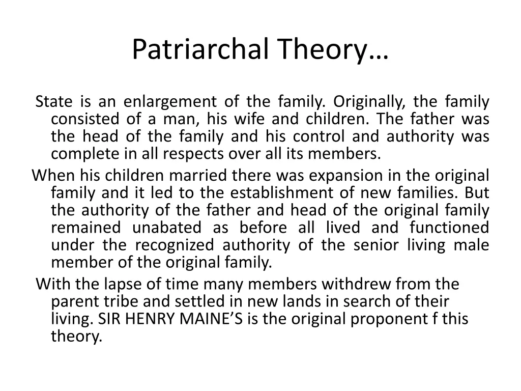 patriarchal theory 1