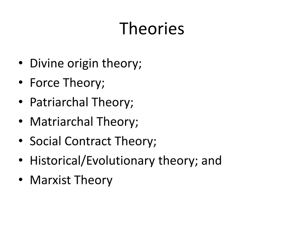 theories