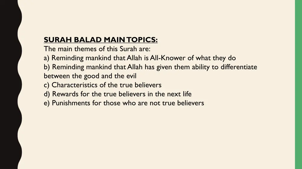 surah balad main topics the main themes of this