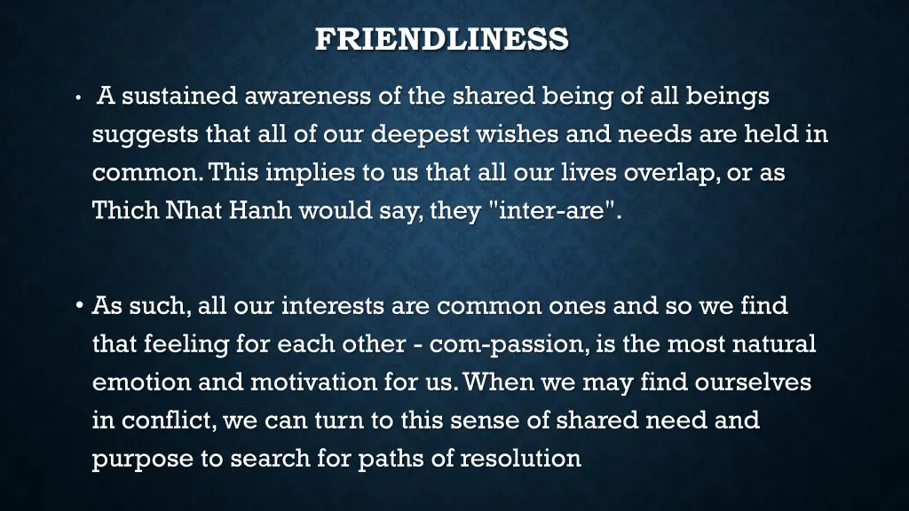 friendliness