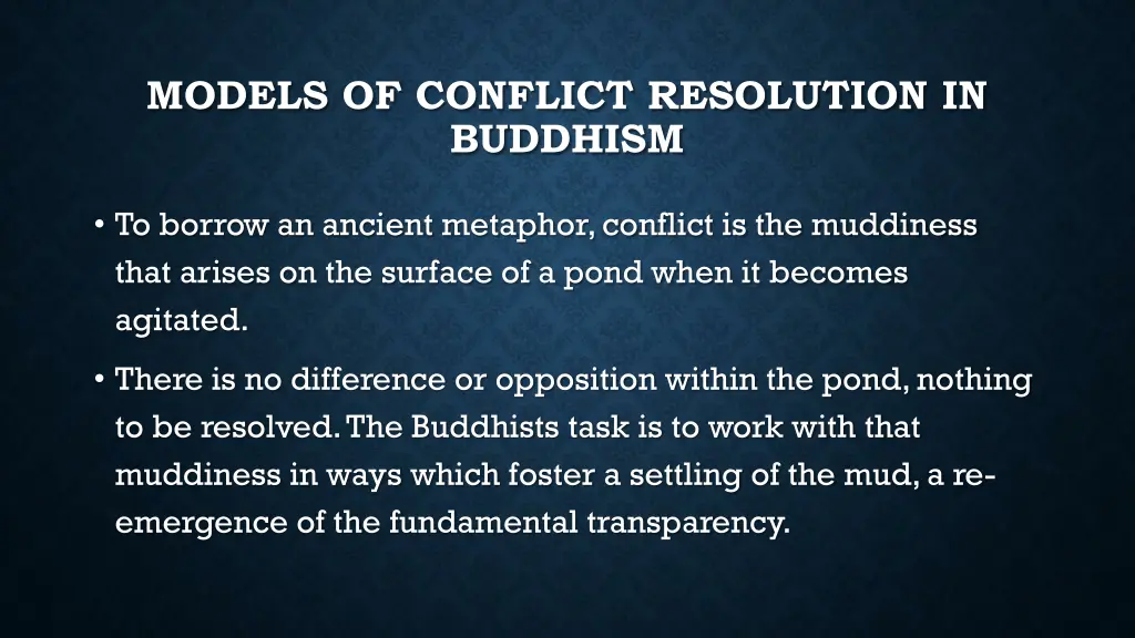 models of conflict resolution in buddhism 2