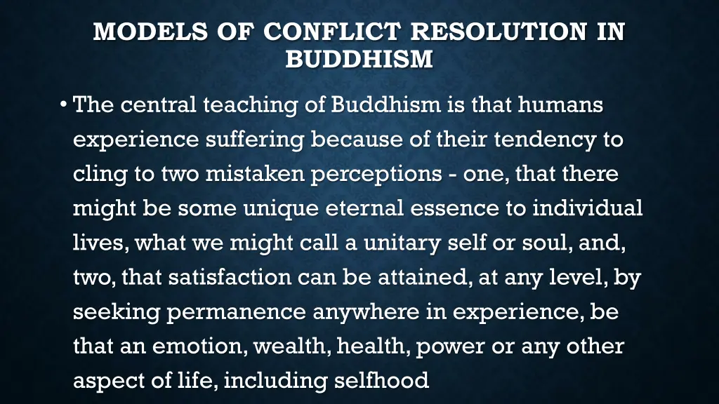 models of conflict resolution in buddhism