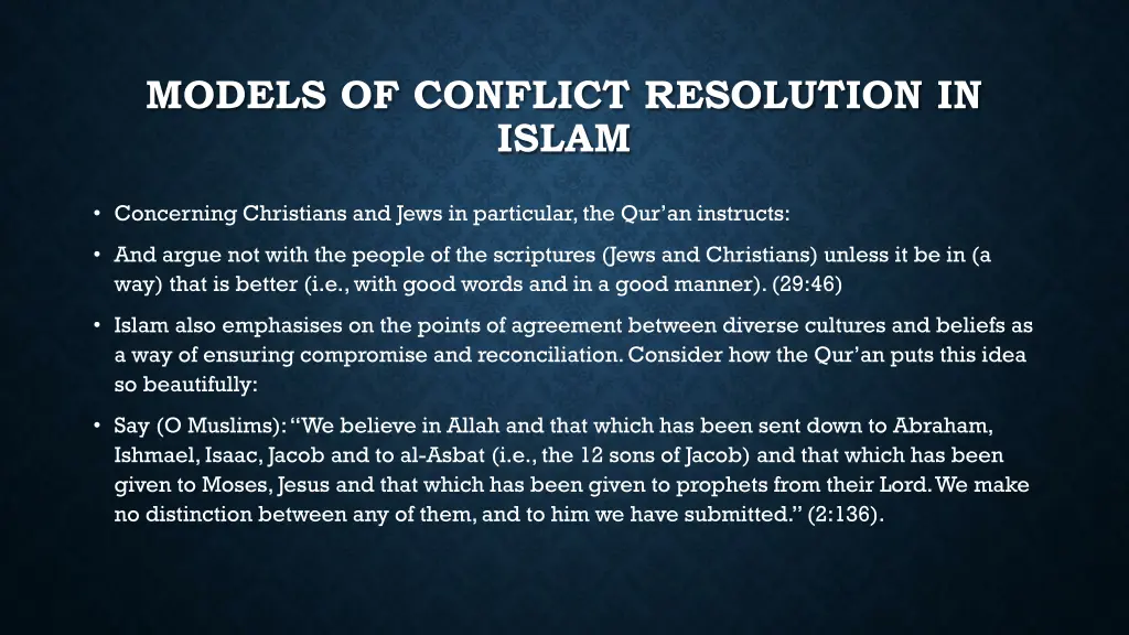 models of conflict resolution in islam 2