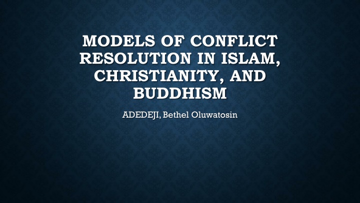 models of conflict resolution in islam