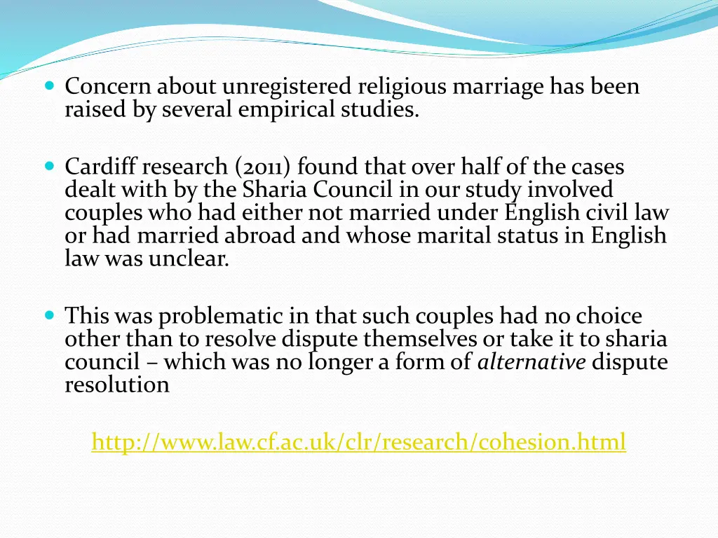 concern about unregistered religious marriage