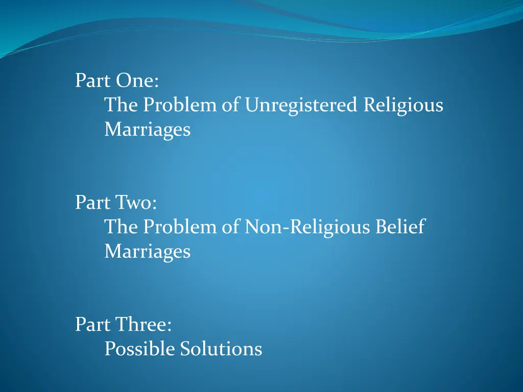 part one the problem of unregistered religious