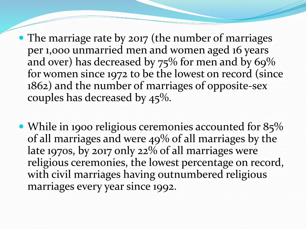 the marriage rate by 2017 the number of marriages