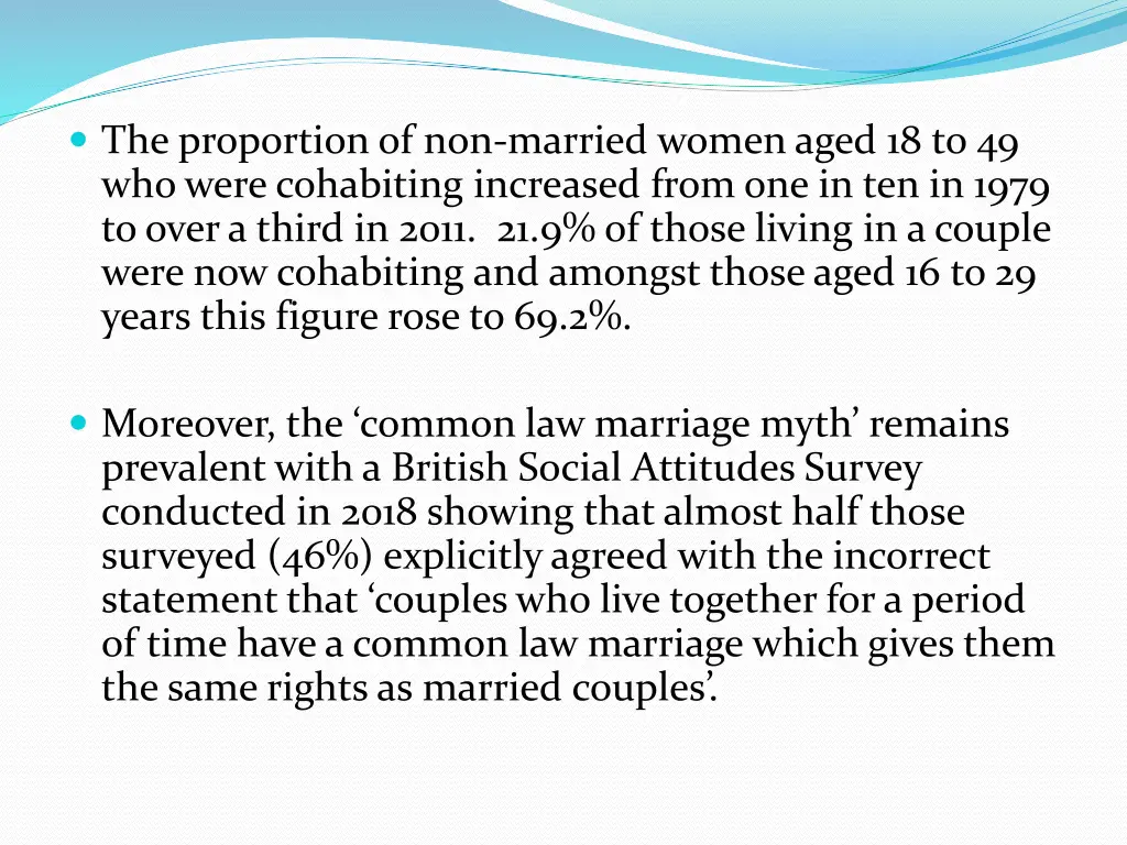 the proportion of non married women aged