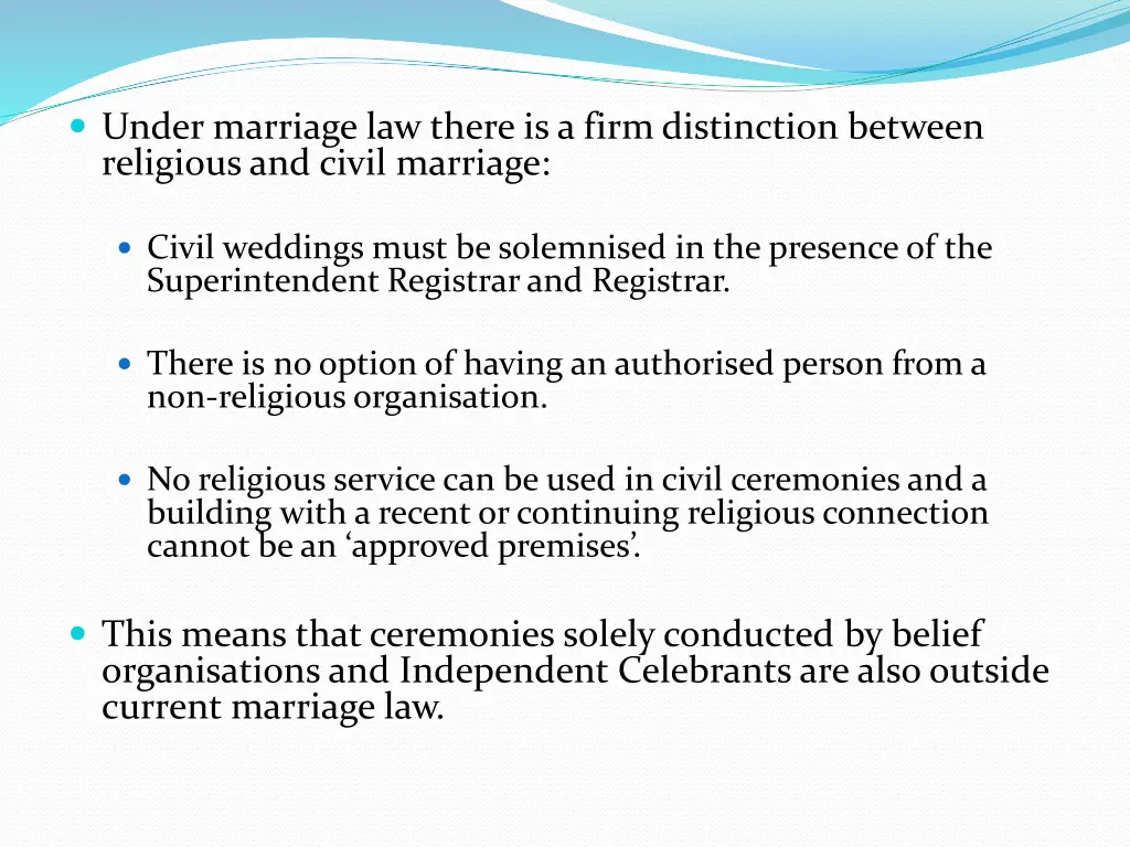 under marriage law there is a firm distinction