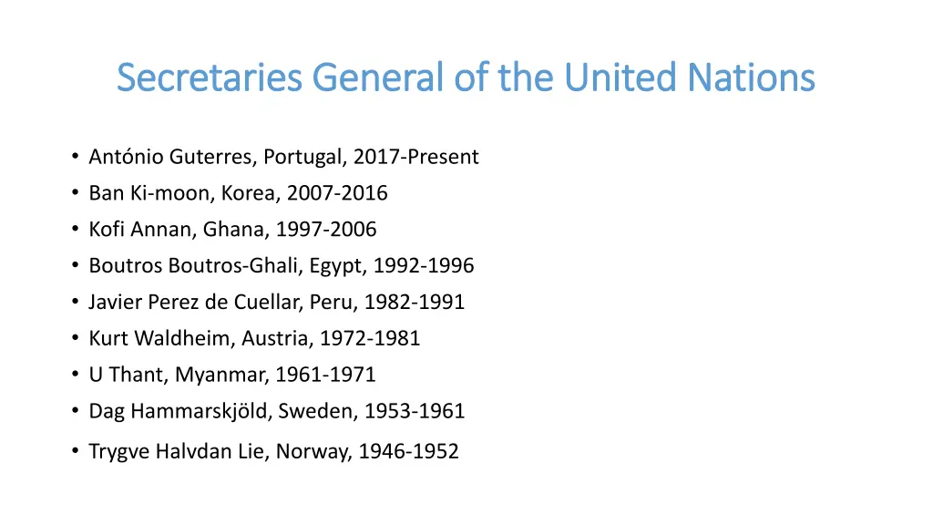 secretaries general of the united nations