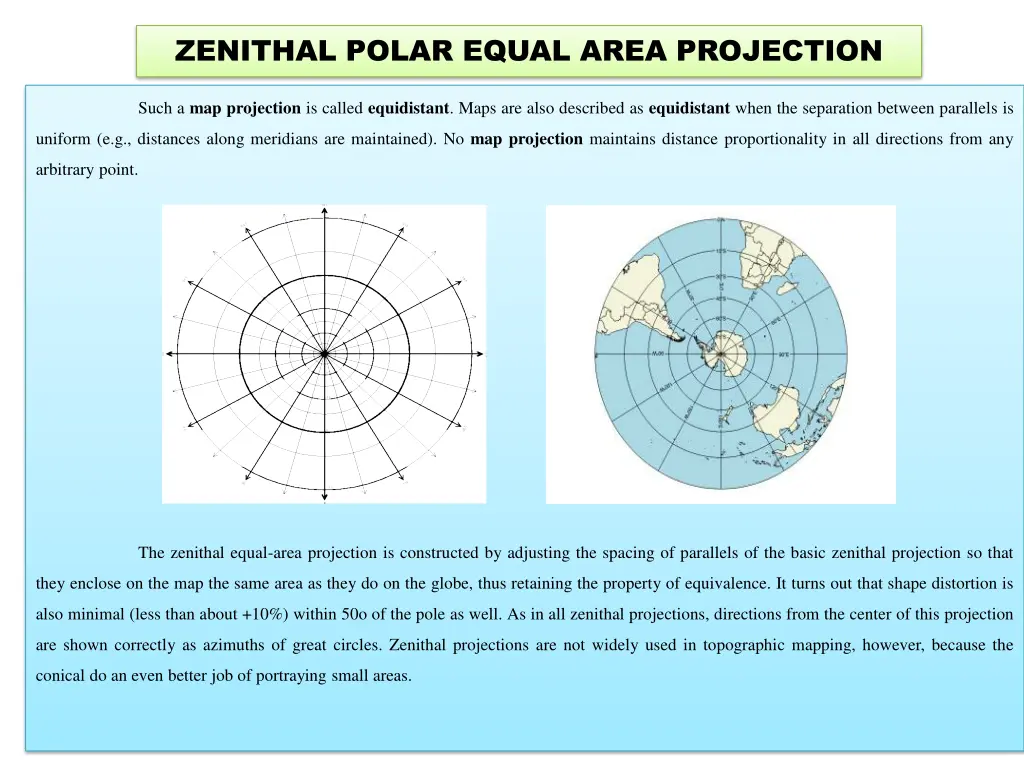 zenithal polar equal area projection