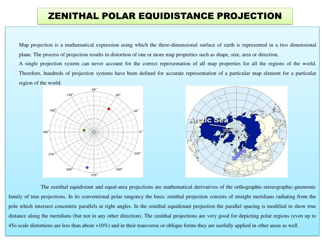 zenithal polar equidistance projection