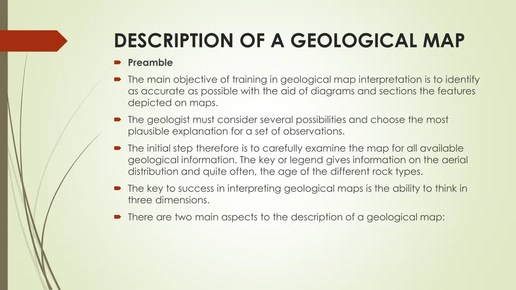 description of a geological map preamble