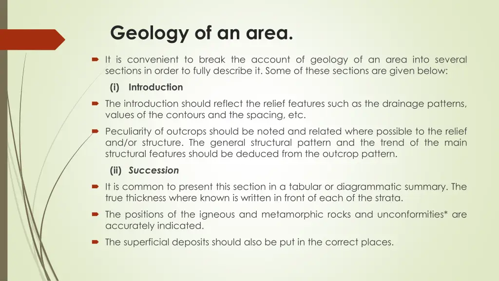 geology of an area