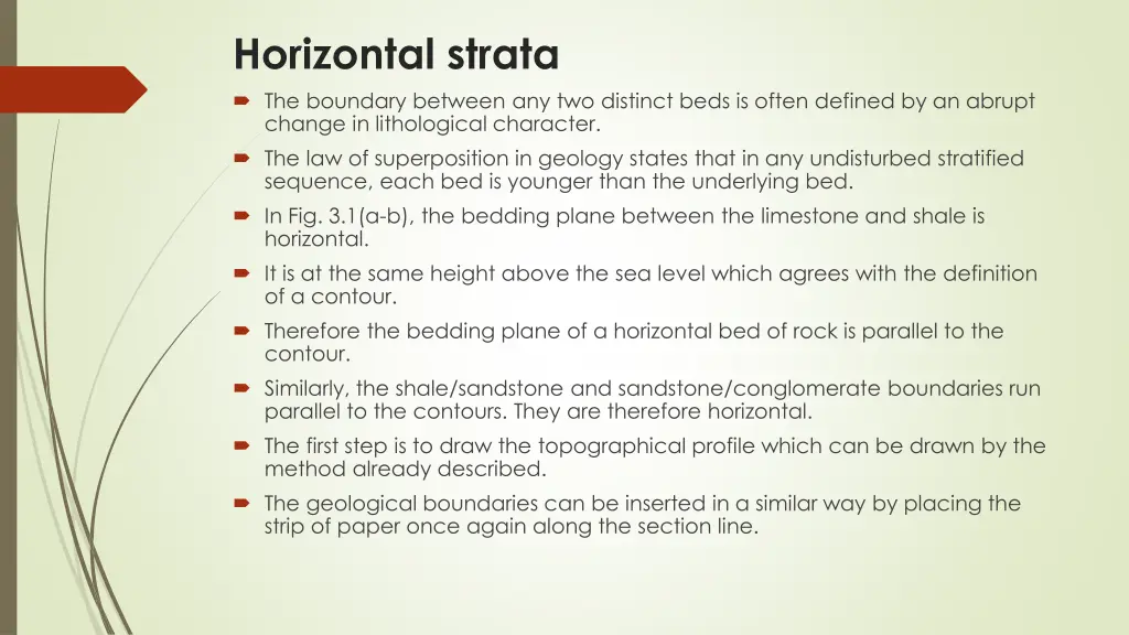 horizontal strata the boundary between