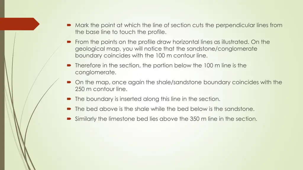 mark the point at which the line of section cuts