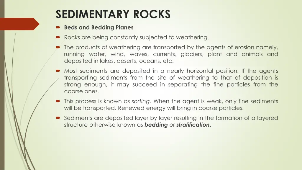 sedimentary rocks