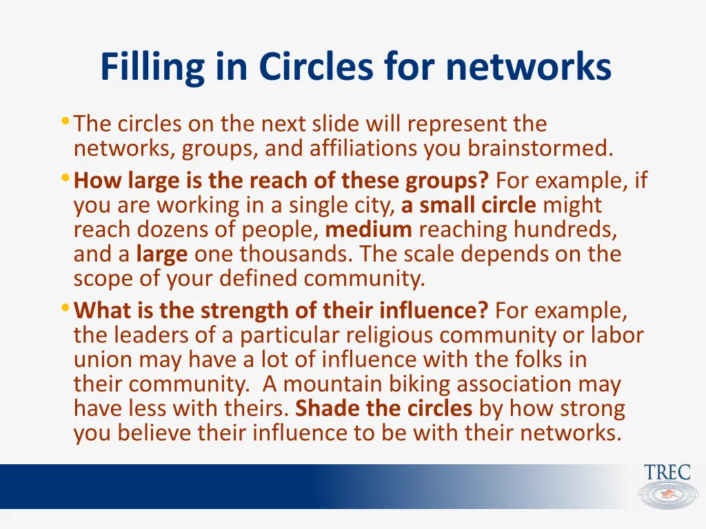 filling in circles for networks the circles