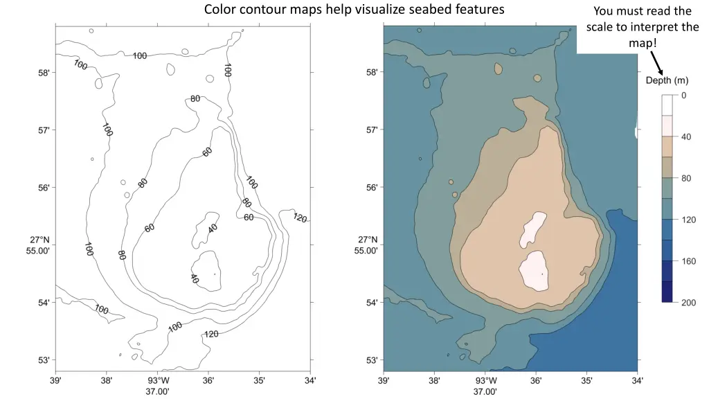 color contour maps help visualize seabed features