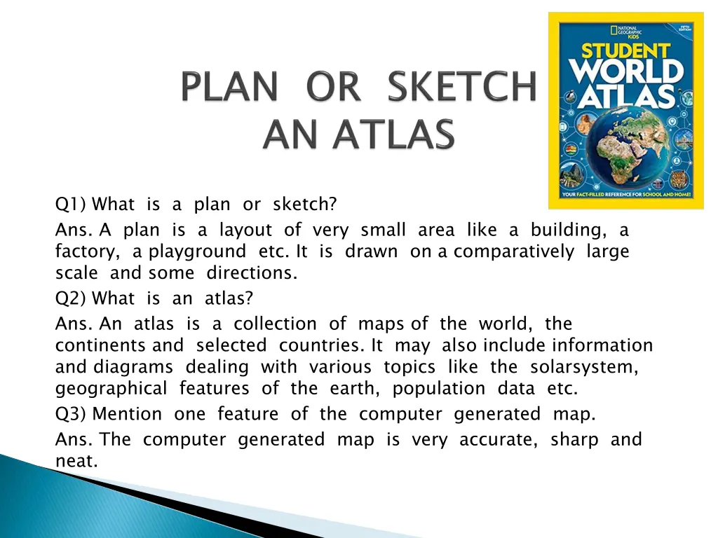 q1 what is a plan or sketch ans a plan