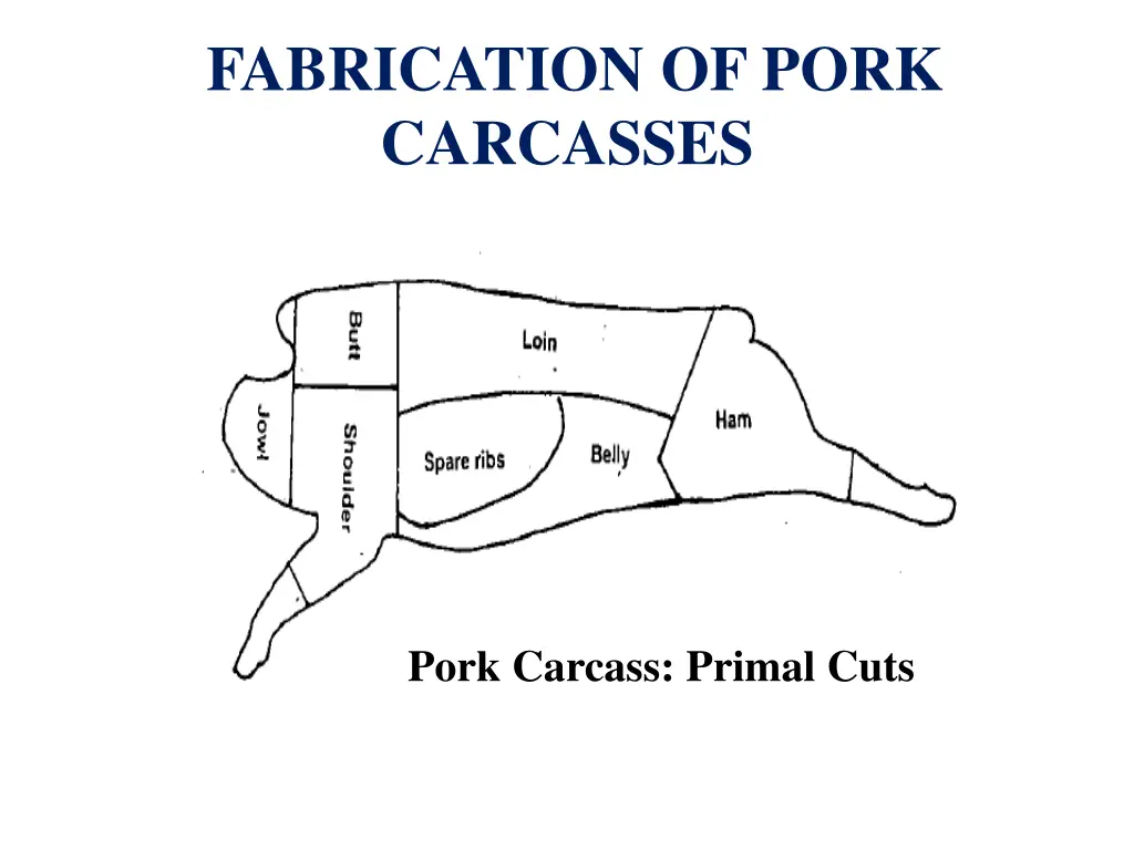 fabrication of pork carcasses