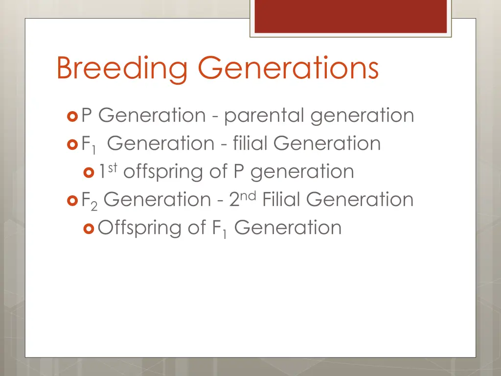 breeding generations