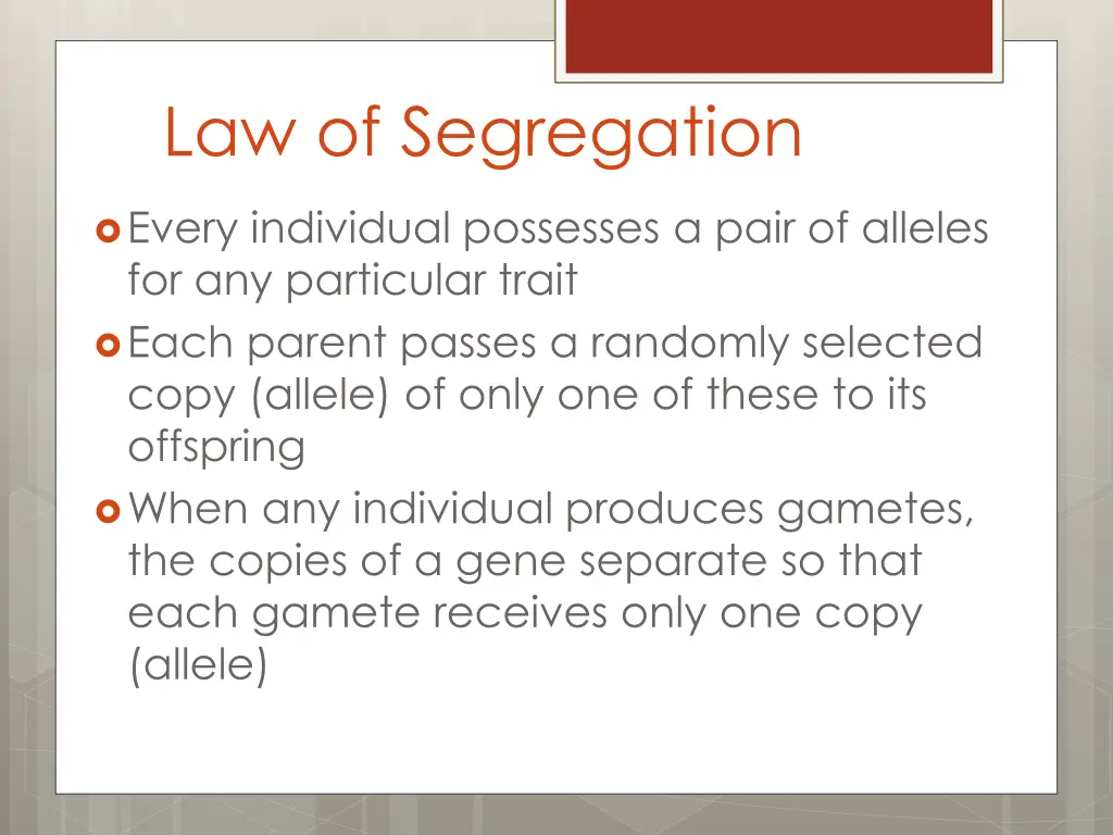 law of segregation