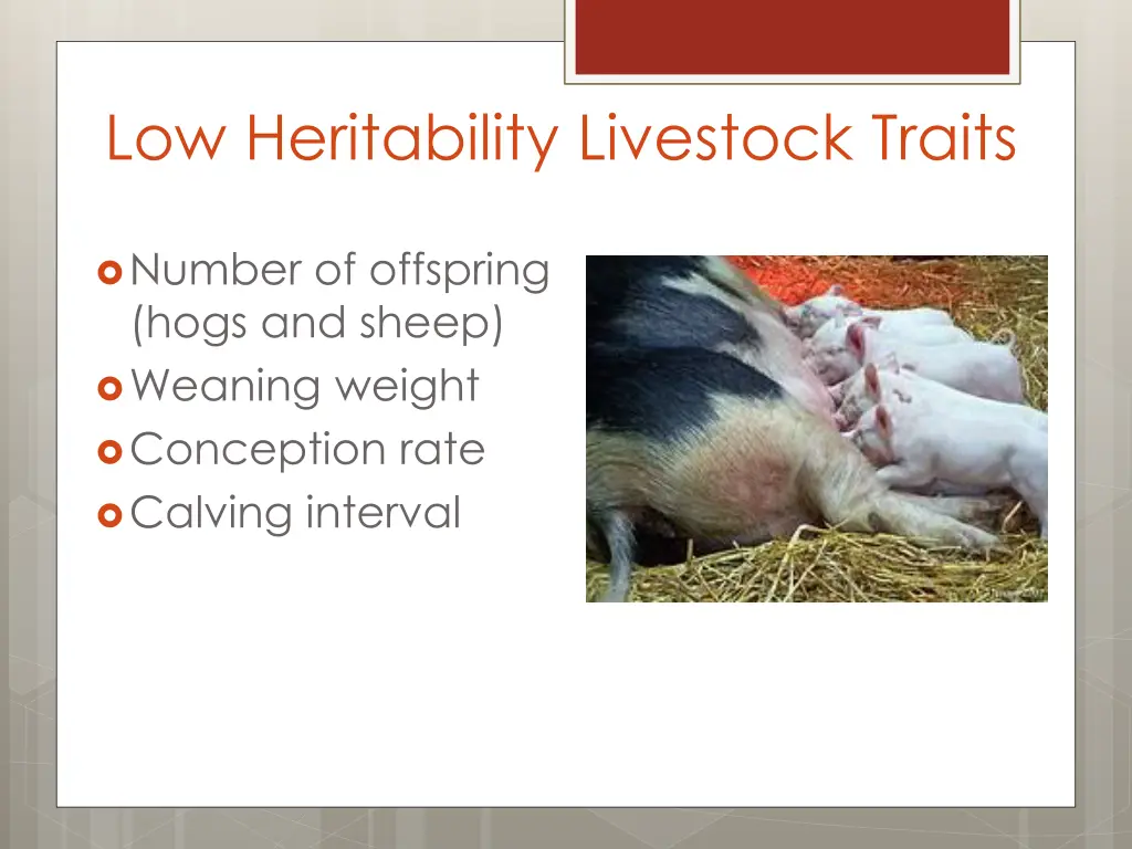 low heritability livestock traits