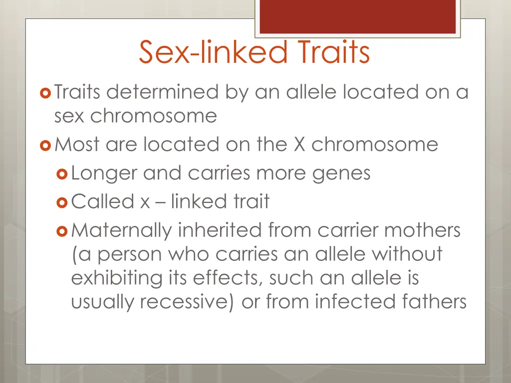 sex linked traits