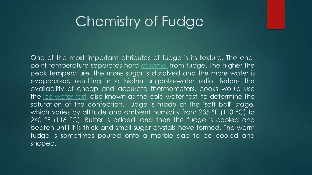 chemistry of fudge