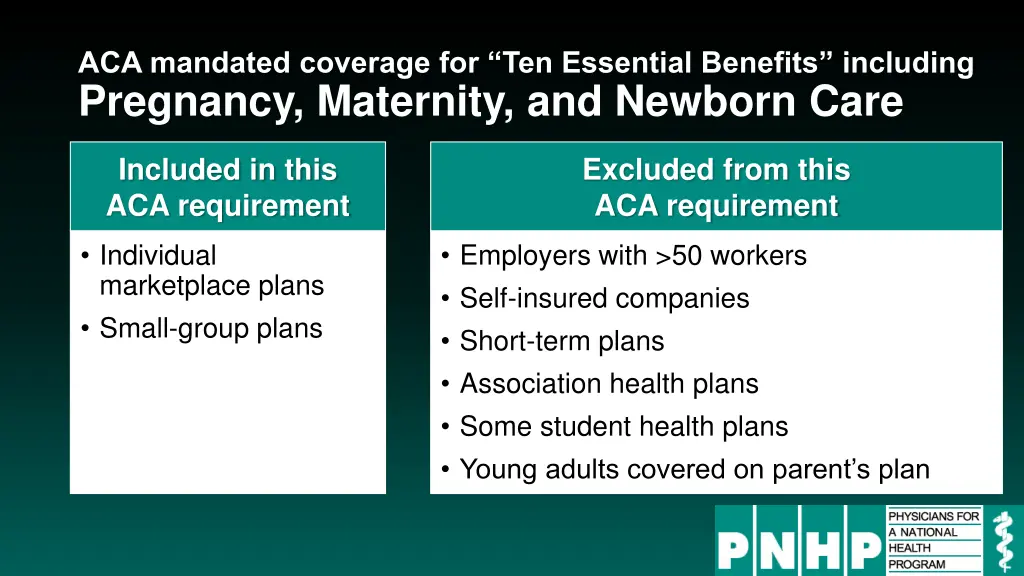 aca mandated coverage for ten essential benefits