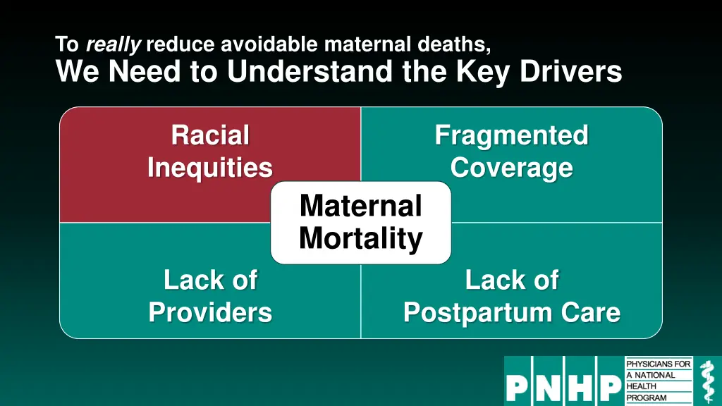 to really reduce avoidable maternal deaths 1