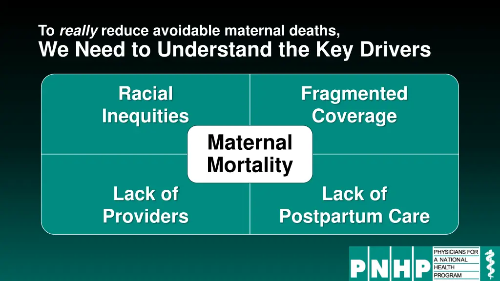 to really reduce avoidable maternal deaths