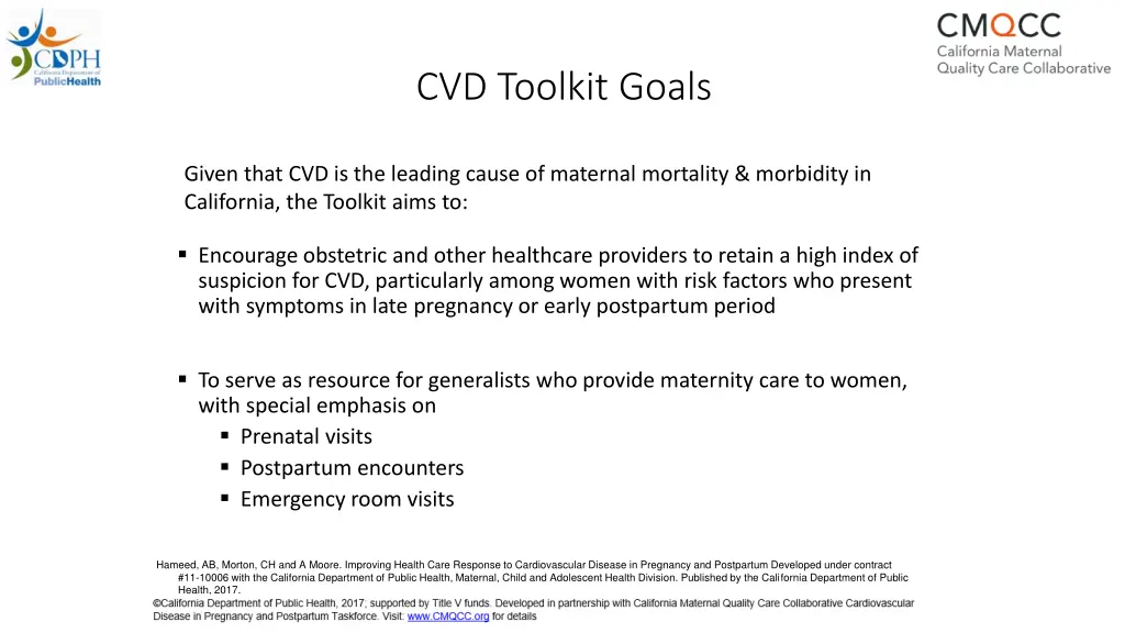 cvd toolkit goals