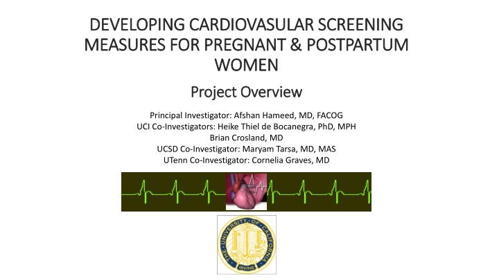 developing cardiovasular screening developing