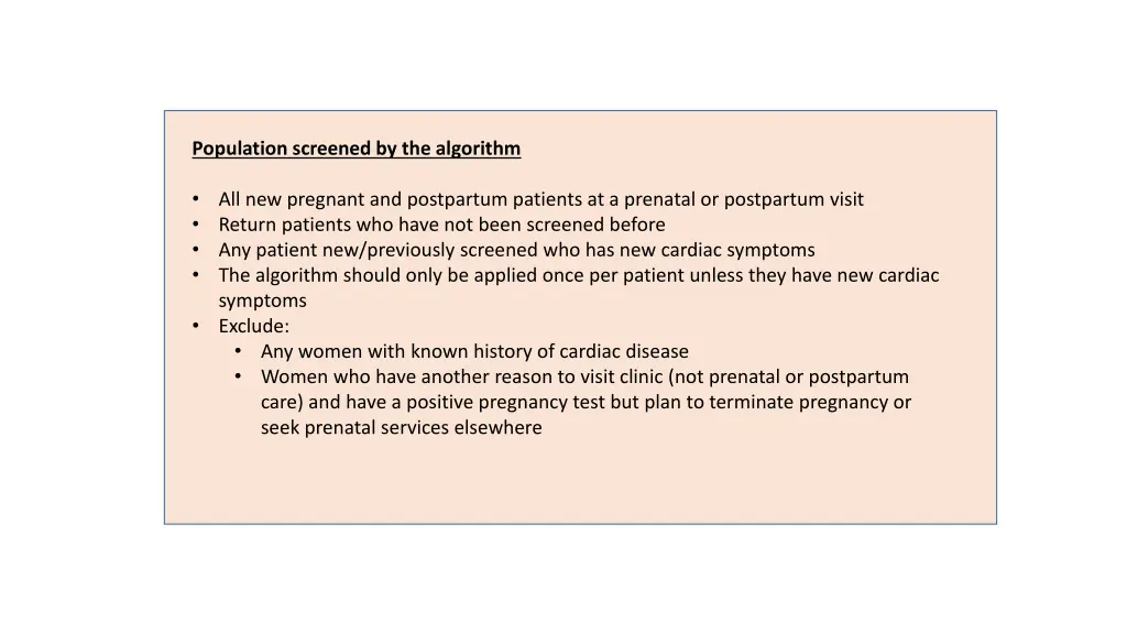 population screened by the algorithm