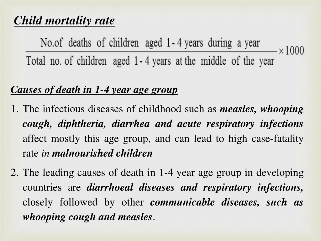 child mortality rate