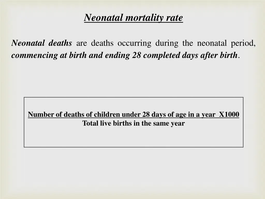 neonatal mortality rate