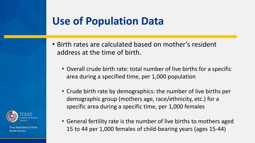 use of population data