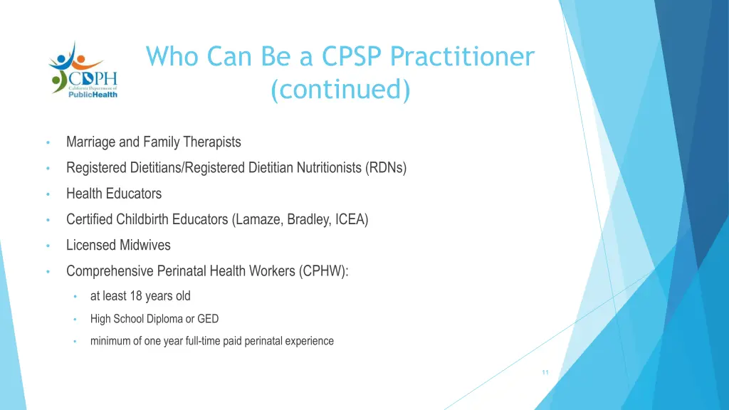 who can be a cpsp practitioner continued