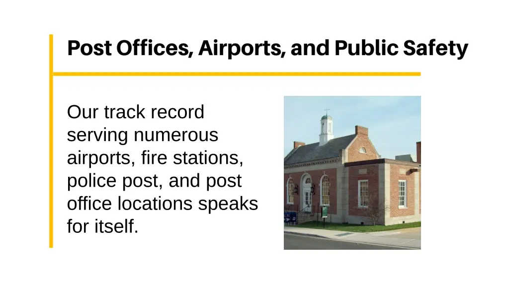 our track record serving numerous airports fire