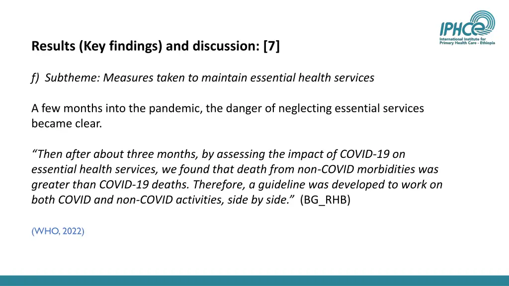 results key findings and discussion 7