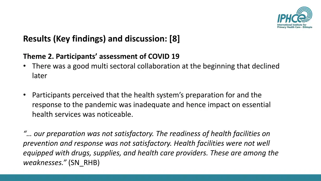 results key findings and discussion 8