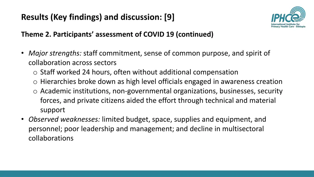 results key findings and discussion 9