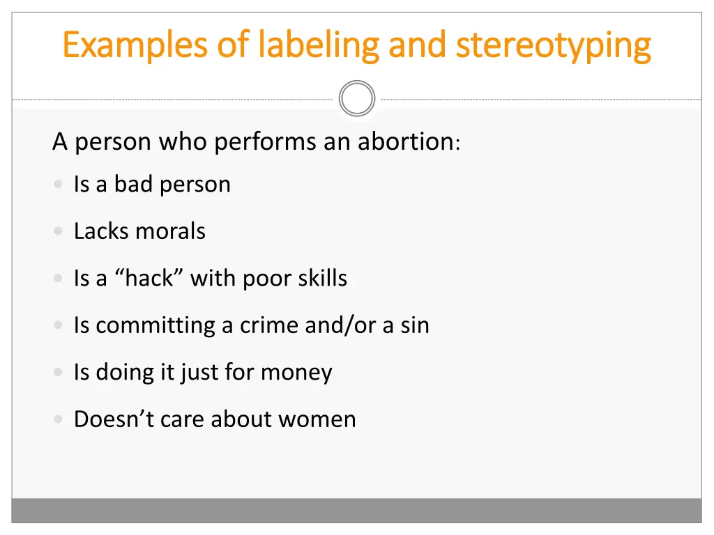 examples of labeling and stereotyping examples