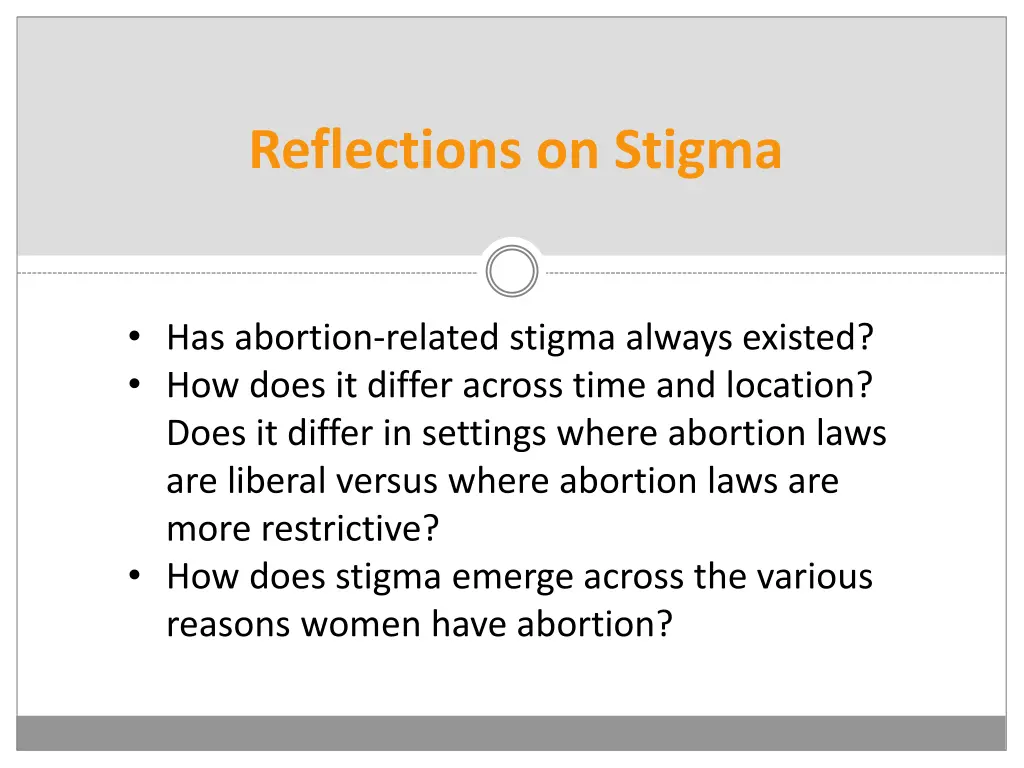 reflections on stigma