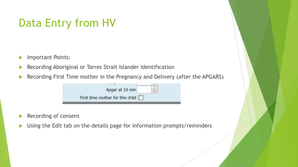 data entry from hv