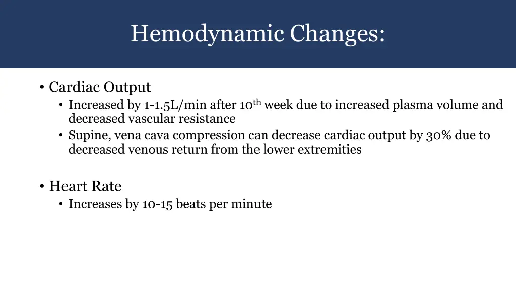 hemodynamic changes