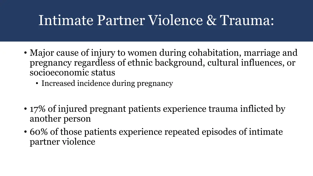 intimate partner violence trauma