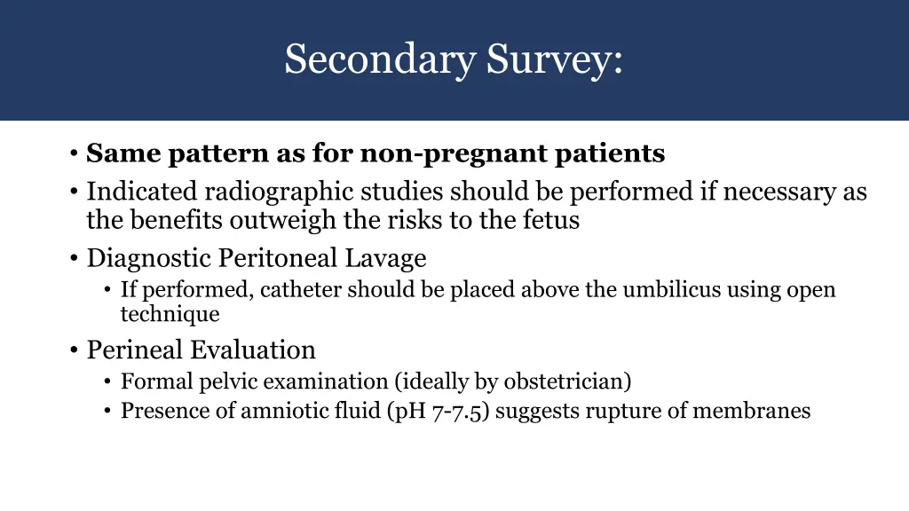 secondary survey